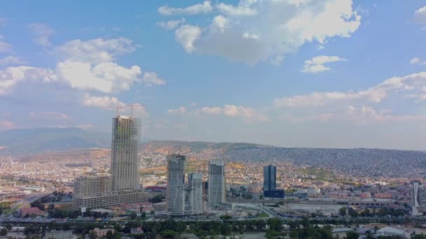 Σύγχρονη πόλη εναέρια view.izmir Τουρκία — Αρχείο Βίντεο