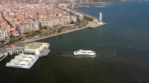 Σύγχρονη πόλη εναέρια view.izmir Τουρκία — Αρχείο Βίντεο