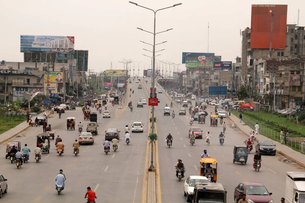 Gujranwala Paquistão Setembro 2016 Tráfego Estrada Grand Trunk Cidade Gujranwala — Fotografia de Stock