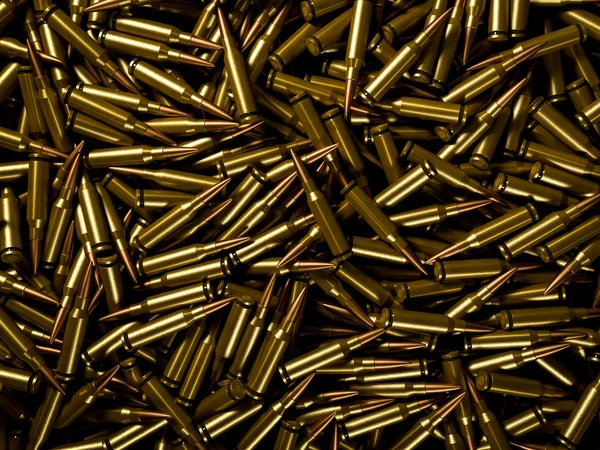 Фон кучи полированных пуль винтовки — стоковое фото