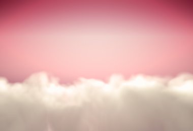 Pembe gökyüzü güzel kabarık bulutlar