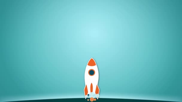 Animation des Raketenstarts vom Boden — Stockvideo