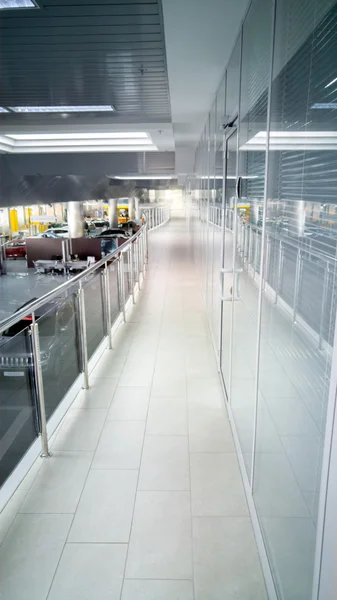 Corridor with metal railings at modern business center — Stock Photo, Image