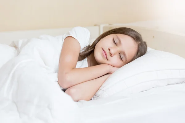 Portrait of sleeping beautiful girl — Stock Photo, Image