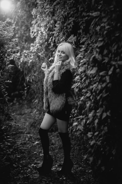 Mujer sexy posando en el bosque viejo —  Fotos de Stock