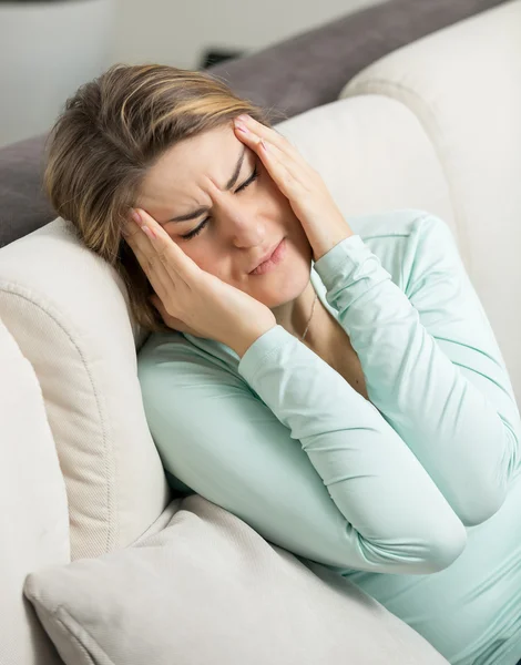 Portrait of woman having a head ache — Stock Photo, Image