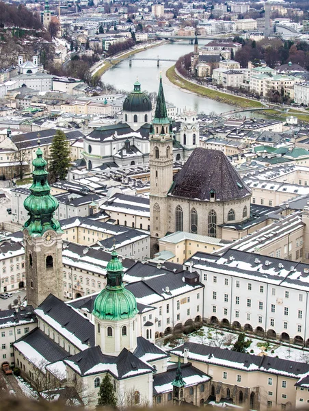 Vista aérea da antiga cidade de Salzburgo, Áustria — Fotografia de Stock