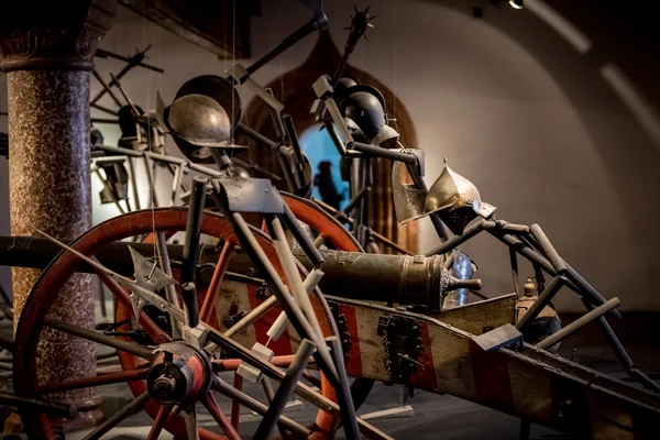 Scen av medeltida strid på museet i Salzburg castle — Stockfoto