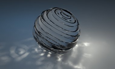 Kristal küre mavi arka plan ışığını refracting closeup