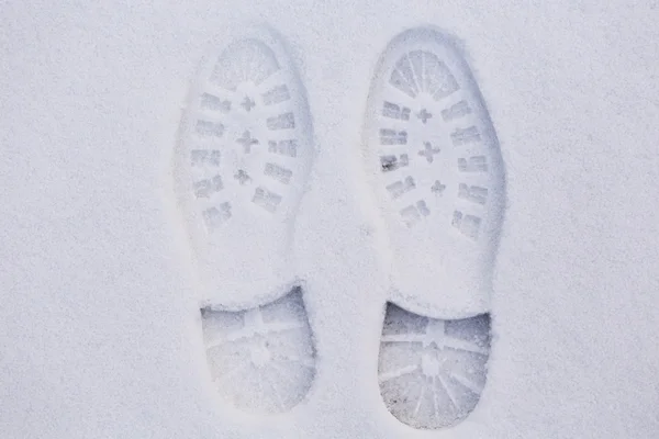 Fußabdruck im Schnee — Stockfoto