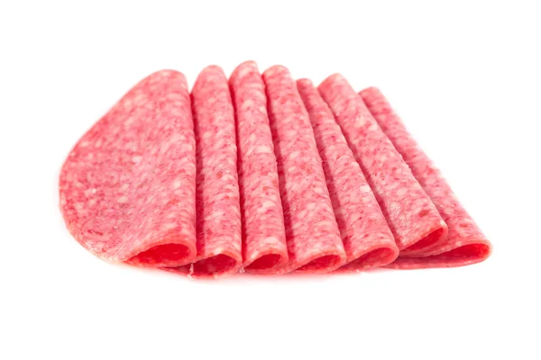 Several slices of salami — Stock Photo, Image