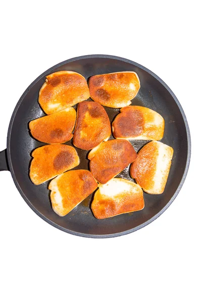 Norwegian fish pudding in a frying pan — Stock Photo, Image