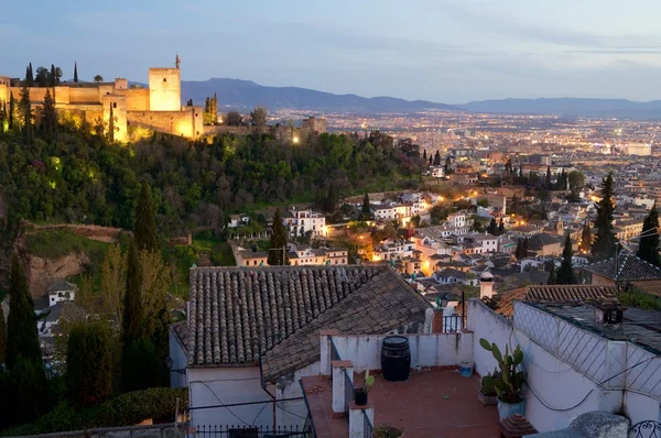 Solnedgång i alhambra — Stockfoto