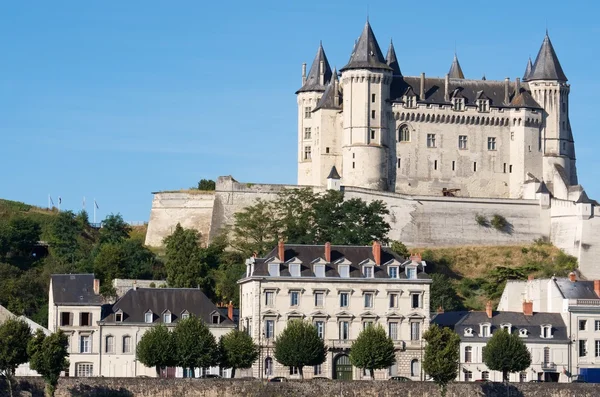 索米尔城堡在卢瓦尔 — 图库照片