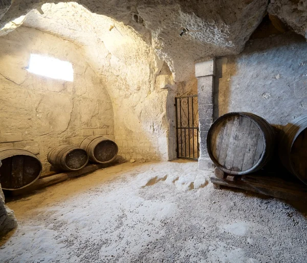 Barricas de vino vista — Foto de Stock