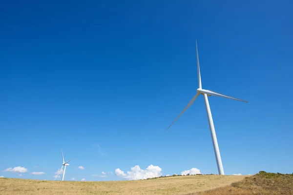 Turbinas Eólicas Para Produção Energia Elétrica Província Zaragoza Aragão Espanha — Fotografia de Stock