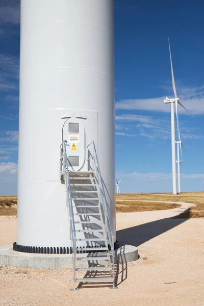 Entrance Wind Turbine Electric Power Production Teruel Province Aragon Spain — Stock Photo, Image