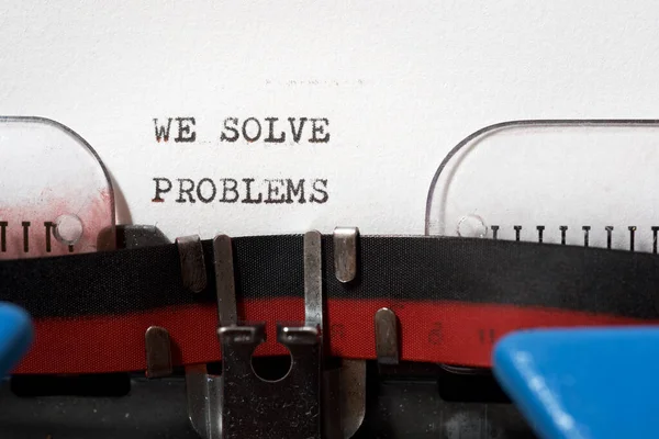 Solve Problems Phrase Written Typewriter — Stock Photo, Image