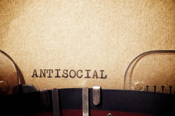 Antisocialt Ord Skrivet Med Skrivmaskin — Stockfoto