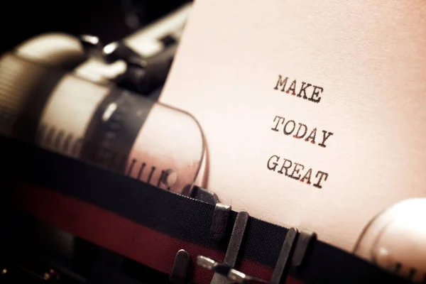 Faça Hoje Grande Frase Escrita Com Uma Máquina Escrever — Fotografia de Stock