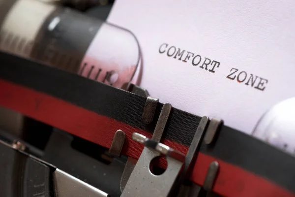 Comfort Zone Zin Geschreven Met Een Typemachine — Stockfoto