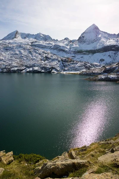 Jezioro Estanes Dolinie Canfranc Pireneje Prowincji Huesca Aragon Hiszpanii — Zdjęcie stockowe