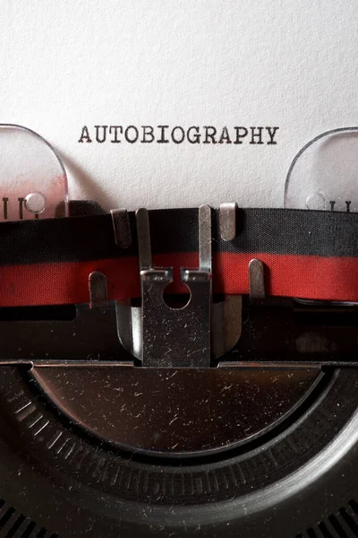 Autobiography Word Written Typewriter — Stock Photo, Image