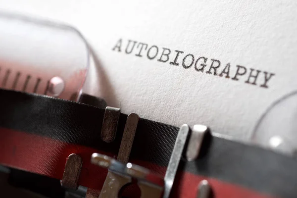 Autobiography Word Written Typewriter — Stock Photo, Image