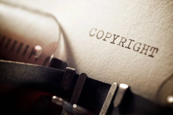 Palabra Copyright Escrita Con Una Máquina Escribir — Foto de Stock