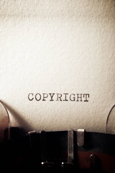 Palabra Copyright Escrita Con Una Máquina Escribir — Foto de Stock