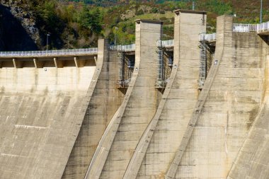 Tena Vadisi 'ndeki Bubal Barajı, Pireneler, Huesca ili, İspanya' daki Aragon..