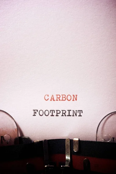 Frase Huella Carbono Escrita Con Una Máquina Escribir —  Fotos de Stock