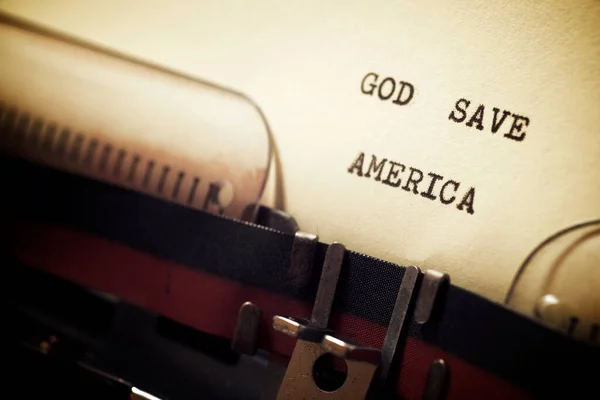 God save America phrase written with a typewriter.