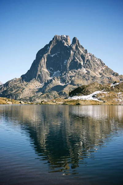 Midi Dossau Peak Und Gentauer See Ayous Seen Ossau Tal — Stockfoto