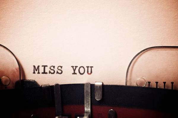 Miss You Phrase Written Typewriter — Stock Photo, Image