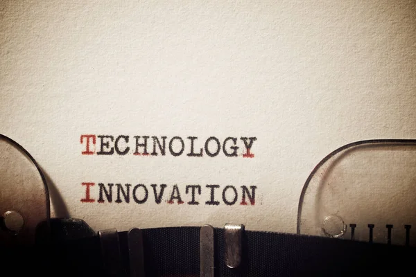 Technology Innovation Phrase Written Typewriter — Stock Photo, Image