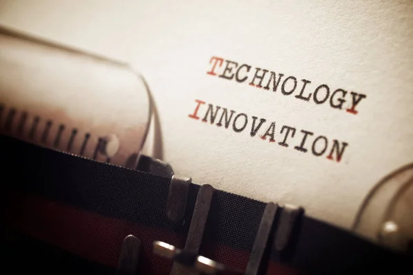 Technology Innovation Phrase Written Typewriter — Stock Photo, Image