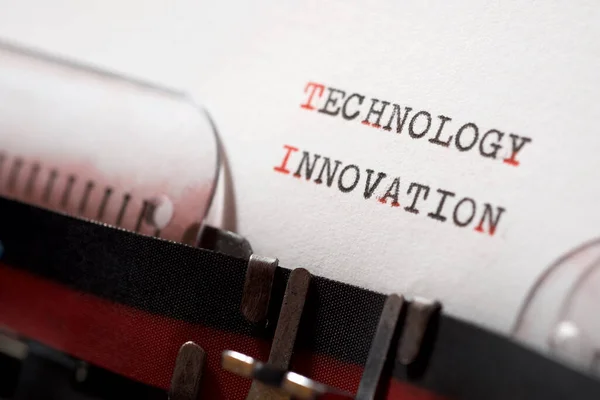 Technology Innovation Phrase Written Typewriter — Stock Photo, Image