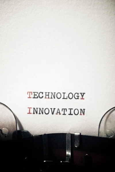 Technology Innovation Phrase Written Typewriter — Stock Photo, Image