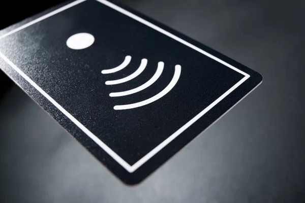 Hotel Contactless Card Black Table — Stock Photo, Image