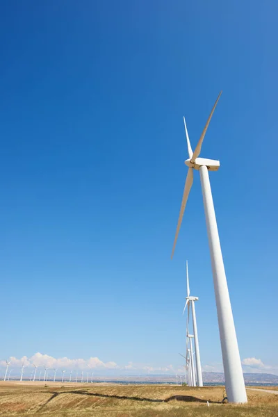 Turbinas Eólicas Para Produção Energia Elétrica Província Zaragoza Aragão Espanha — Fotografia de Stock