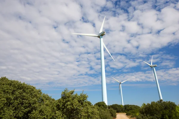 Wind Turbines Electric Power Production Zaragoza Province Aragon Spain — Stock Photo, Image