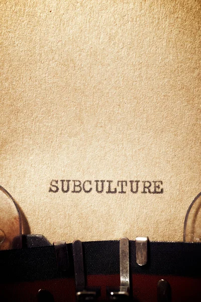 Subkultur Wort Mit Schreibmaschine Geschrieben — Stockfoto