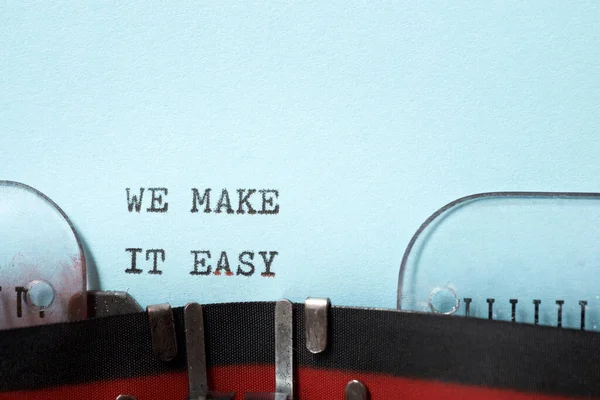 Daktiloyla yazmayı kolay hale getiririz..