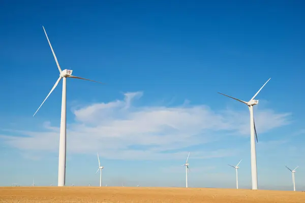 Windturbines Voor Elektrische Productie Provincie Zaragoza Aragon Spanje — Stockfoto