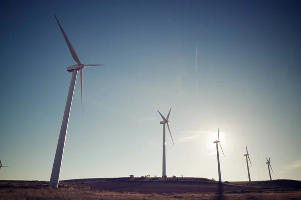 Větrné Mlýny Pro Výrobu Elektrické Energie Provincie Zaragoza Aragon Španělsku — Stock fotografie