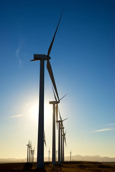 Větrné Mlýny Pro Výrobu Elektrické Energie Provincie Zaragoza Aragon Španělsku — Stock fotografie