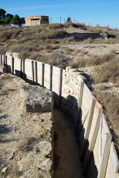 Reconstrucción Una Posición Defensiva Utilizada Durante Guerra Civil Española Tardienta — Foto de Stock