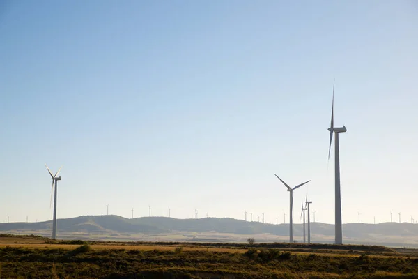 Ветряные Мельницы Производства Электроэнергии Провинция Уэска Арагон Испании — стоковое фото