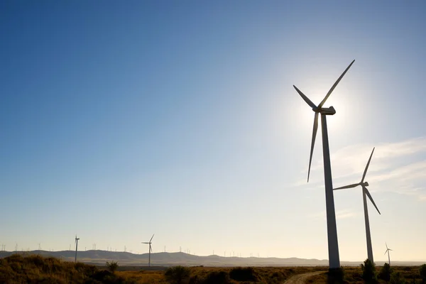 Větrné Mlýny Pro Výrobu Elektrické Energie Provincie Huesca Aragon Španělsku — Stock fotografie